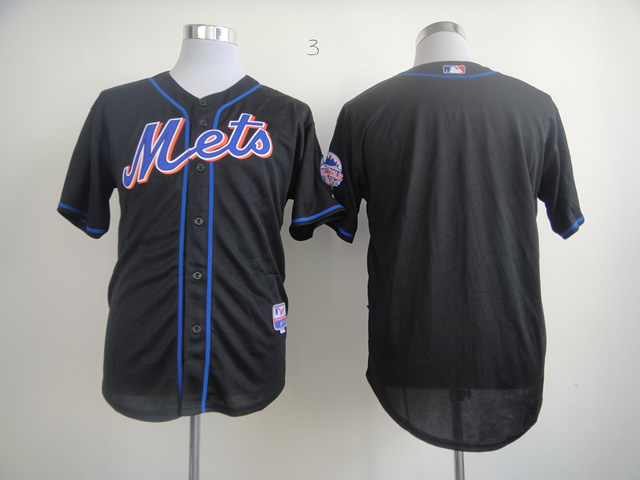 Men New York Mets Blank Black MLB Jerseys